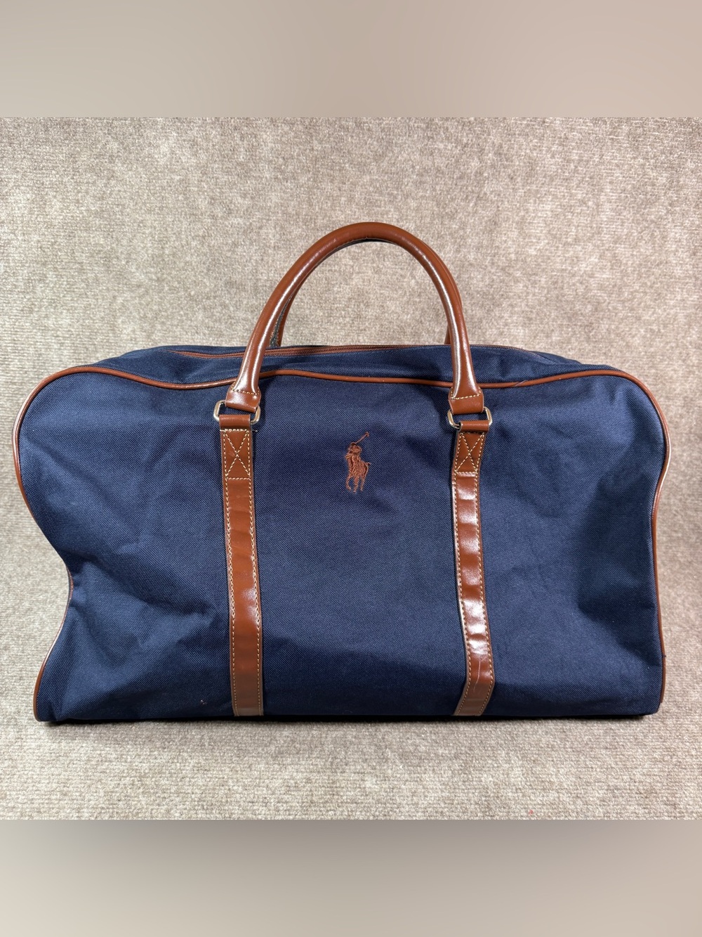 Vtg 90's Ralph Lauren Polo Nylon Canvas Duffle Weekender Gym Bag 20x12 Fragrance